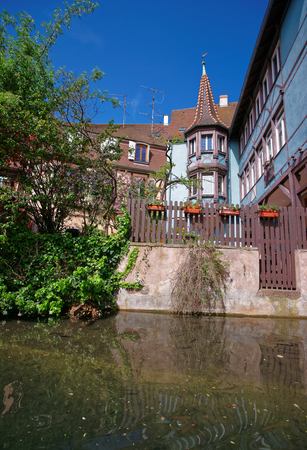 Little Venice and River Auch at Colmar, Haut Rhin in Alsace, France.の写真素材