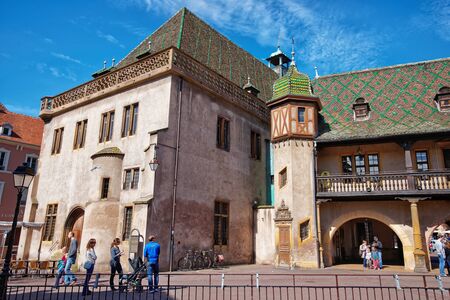 Colmar, France - May 1, 2012: Old custom house or Koifhus at Ancienne Douane Square in the Old city center of Colmar, Haut Rhin in Alsace, in France. People on the backgroundのeditorial素材