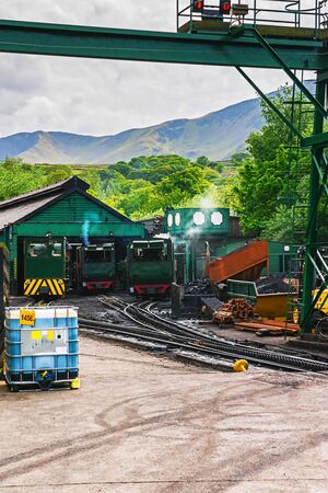 Snowdon Mountain Railway Train, in Snowdonia National Park in North Wales of the United Kingdom.のeditorial素材