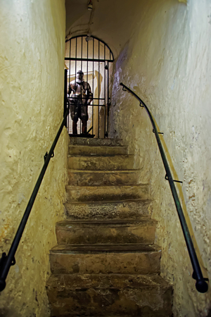 Leeds, England - May 3, 2011: Suit of armour in Leeds Castle in Kent in UK. The castle was built in the twelfth century as a king residence. Now it is open to the public.のeditorial素材