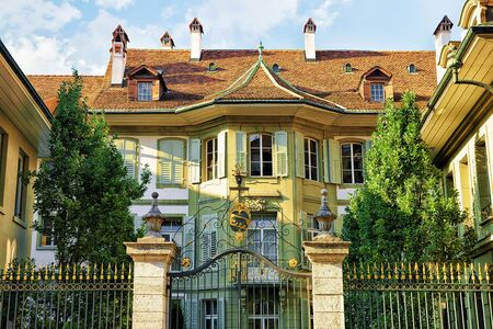 Historical building in the old city center of Bern, Switzerlandの写真素材