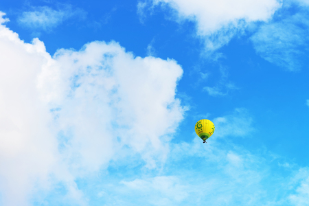 Vilnius, Lithuania - September 3, 2015: Colorful air ballon flying in the sky, Vilnius, Lithuaniaのeditorial素材