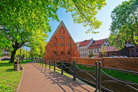 Gdansk, Poland - May 8, 2014: Little Mill in Gdansk, Poland. People on the backgroundのeditorial素材