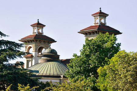 Towers of Casino Montbenon in Lausanne, Switzerland.