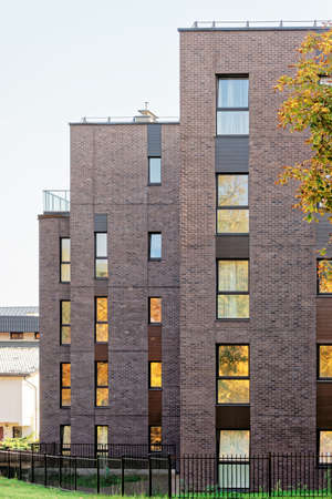 Modern architecture of apartment building. And outdoor facilities.