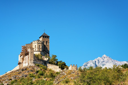 Valere Castle on the hill of Sion, Canton Valais, Switzerland.のeditorial素材