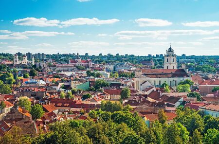 Panorama of Vilnius cityscape and churches, Lithuania.の写真素材