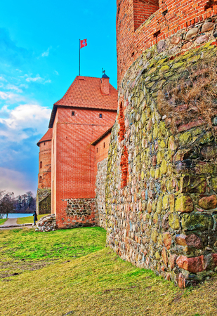 Trakai castle museum at day time, near Vilnius, Lithuaniaのeditorial素材