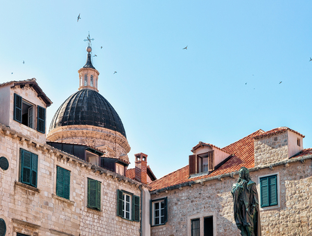 Dome of Dubrovnik Cathedral in the Old city of Dubrovnik, Croatiaの写真素材