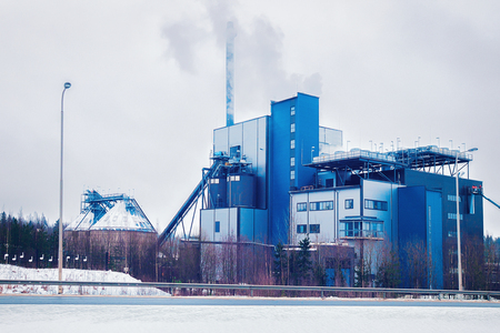 Factory in Helsinki, Finland in winter.のeditorial素材