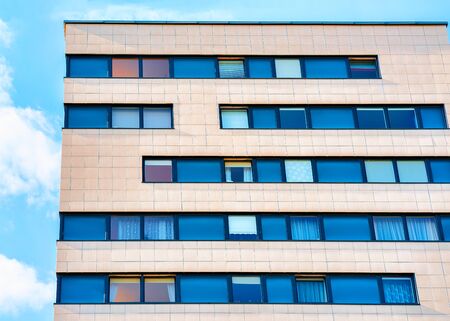 Vilnius, Lithuania - May 19, 2017: Windows as the details of the modern residential building architectureのeditorial素材
