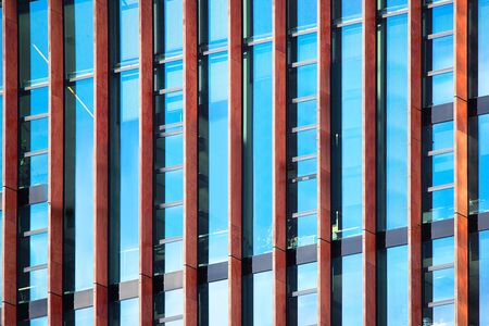 Modern office building skyscraper of glass and metal in the business districtの写真素材