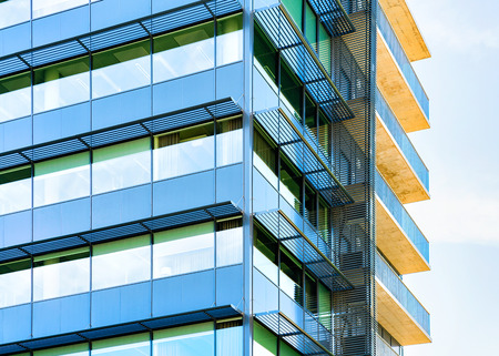 Glass windows as details of the modern residential building architecture