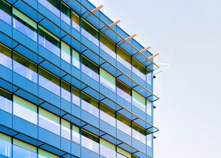 Fragment of the modern office building skyscraper in the business district
