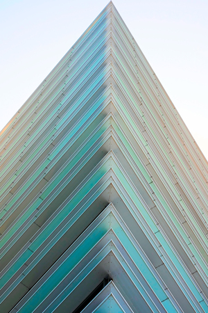 Geometry of the modern futuristic steel and glass skyscraper architecture