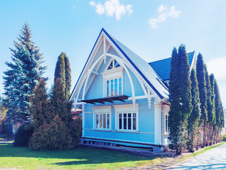 Modern cottage house with small court yardのeditorial素材