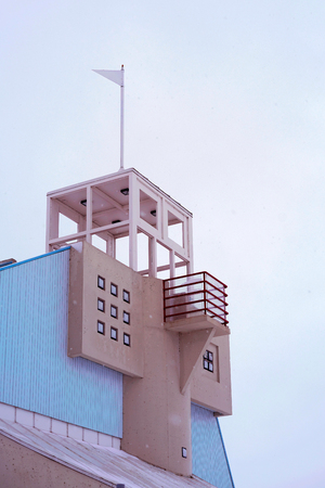 Lighthouse at the Baltic Sea in winter Oulu, Lapland, Finland.の写真素材