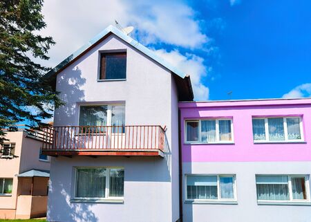 Modern country house with balconyの写真素材