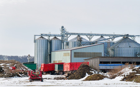 Storage tankers in winter countryside in Lapland, Finlandのeditorial素材