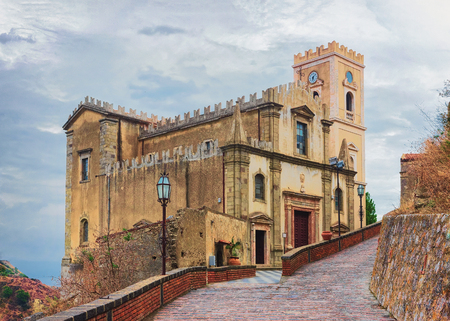 Church of San Michele in Savoca Sicilian village, Sicily, Italyのeditorial素材