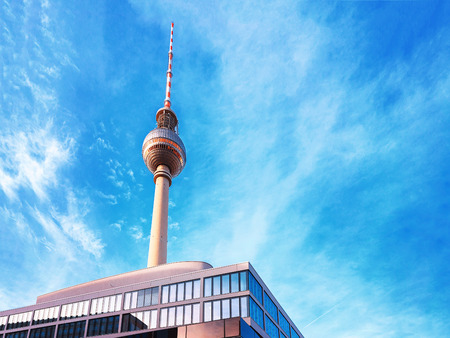 Berlin, Germany - December 10, 2017: Television tower seen from Alexanderplatz in Berlin, Germanyのeditorial素材