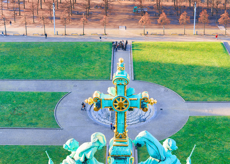 Cross of Berliner Dom Cathedral in Berlin, Germany. Selective focusのeditorial素材