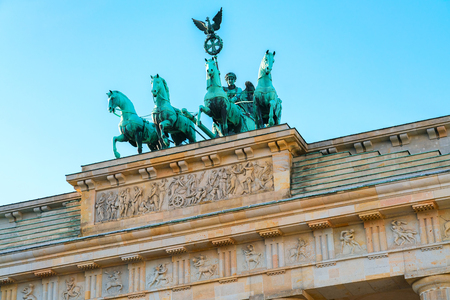Quadriga on Brandenburg Gate in the center of Berlin, Germanyのeditorial素材