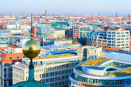 Cityscape of Berlin with Steeple of Berliner Dom Cathedral, Germanyのeditorial素材