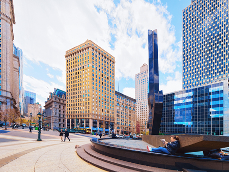 New York, USA - April 24, 2015: New York State Supreme Court Building in spring, or New York County Courthouse, in Lower Manhattan, New York, the USA.のeditorial素材