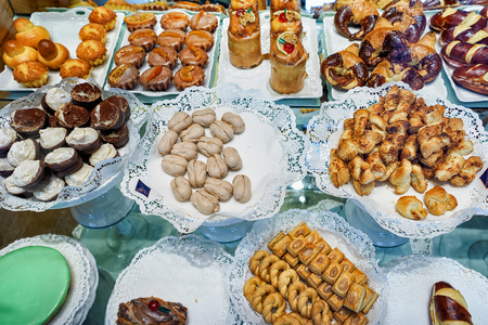 Bern, Switzerland - August 31, 2016: Mix of handmade biscuits and sweets in Bern, Switzerlandのeditorial素材