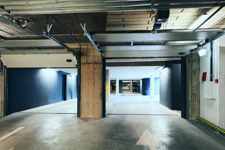 Underground Parking garage of a modern apartment buildingのeditorial素材