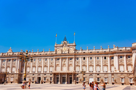 Madrid, Spain - August 12, 2010: Tourists at Royal Palace in Madrid, Spainのeditorial素材