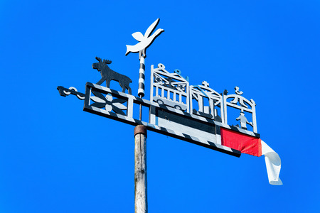 Weathercock at Nida resort town near Klaipeda in Neringa, in the Curonian Spit and the Baltic Sea in Lithuania.の写真素材