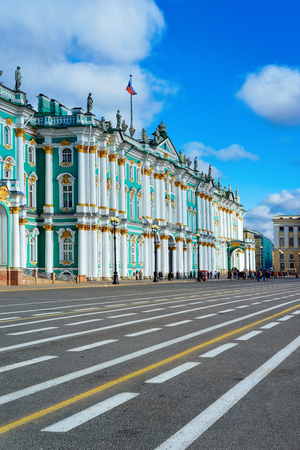 Winter Palace, or House of Hermitage Museum on Palace Square in Saint Petersburg, Russiaのeditorial素材