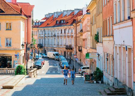Warsaw, Poland - July 30, 2018: Old Street in Warsaw in Polandのeditorial素材