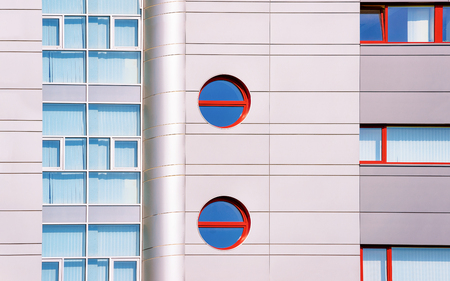 Fragment of Modern corporate business office building skyscraper concept.