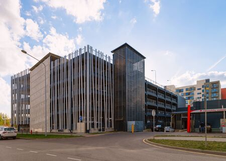 Vilnius, Lithuania - October 1, 2018: Modern garage and a parking building conceptのeditorial素材