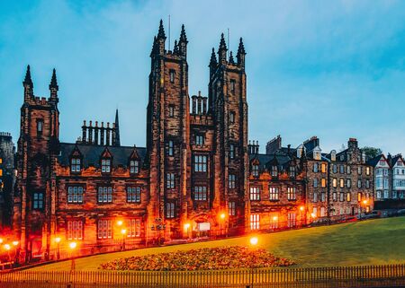 Edinburgh, UK - May 9, 2011: University of Edinburgh in Scotland in the UK. Late in eveningのeditorial素材