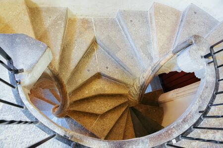 Double staircase at Grazer Burg building in Downtown and Old city of Graz in Austria. Stairs, or...