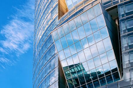 Glass Business office building architecture in Modern City at Vienna at Austria. Urban corporate...