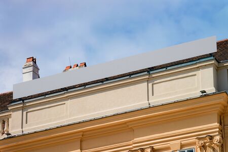 Detail of residential apartment and flat house exterior of Vienna, Austria. Blank place for copy...