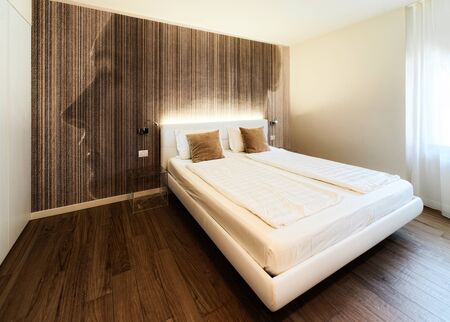 Bedroom interior with modern design furniture of hotel Italyの写真素材