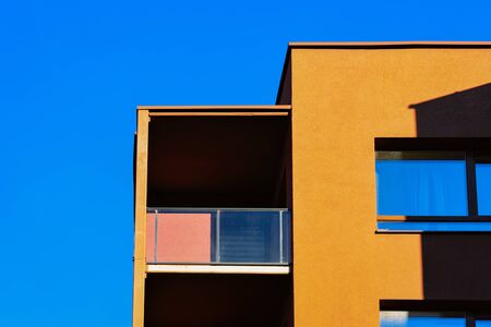 Apartment residential house facade and empty place for copy space