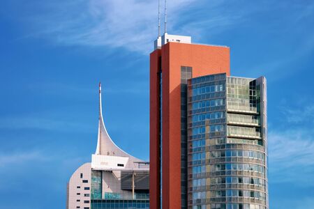 Glass Abstract Business office buildings architecture in Modern City Vienna