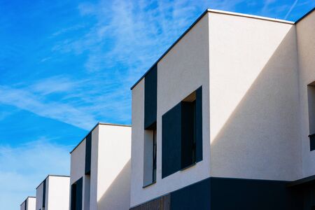 Fragment of Apartment house home residential building complex real estateの写真素材