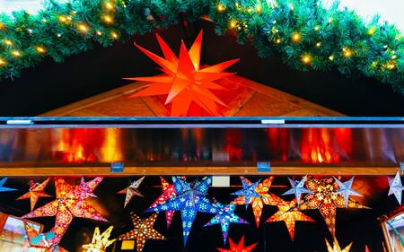 Stars decoration at Christmas Market.