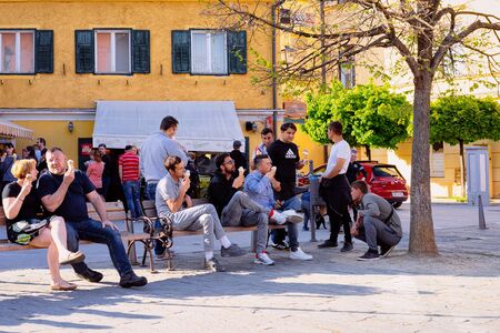 Main Liberty square with people eating icecream in Slovenska Bistrica