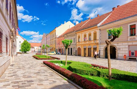 Street in Old city in Varazdin in Croatiaの写真素材