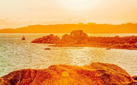 Baja Sardinia in Mediterranean Sea in Italyの写真素材