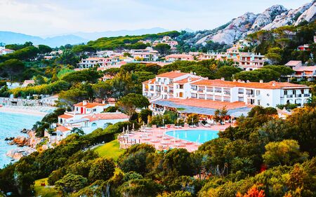 Baja Sardinia in Sardinia of Italyの写真素材